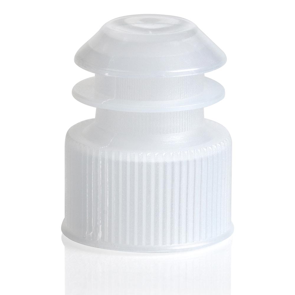 Globe Scientific Cap, Flange Plug, 17mm, for 17mm Tubes and 15mL Centrifuge Tubes, Natural Image